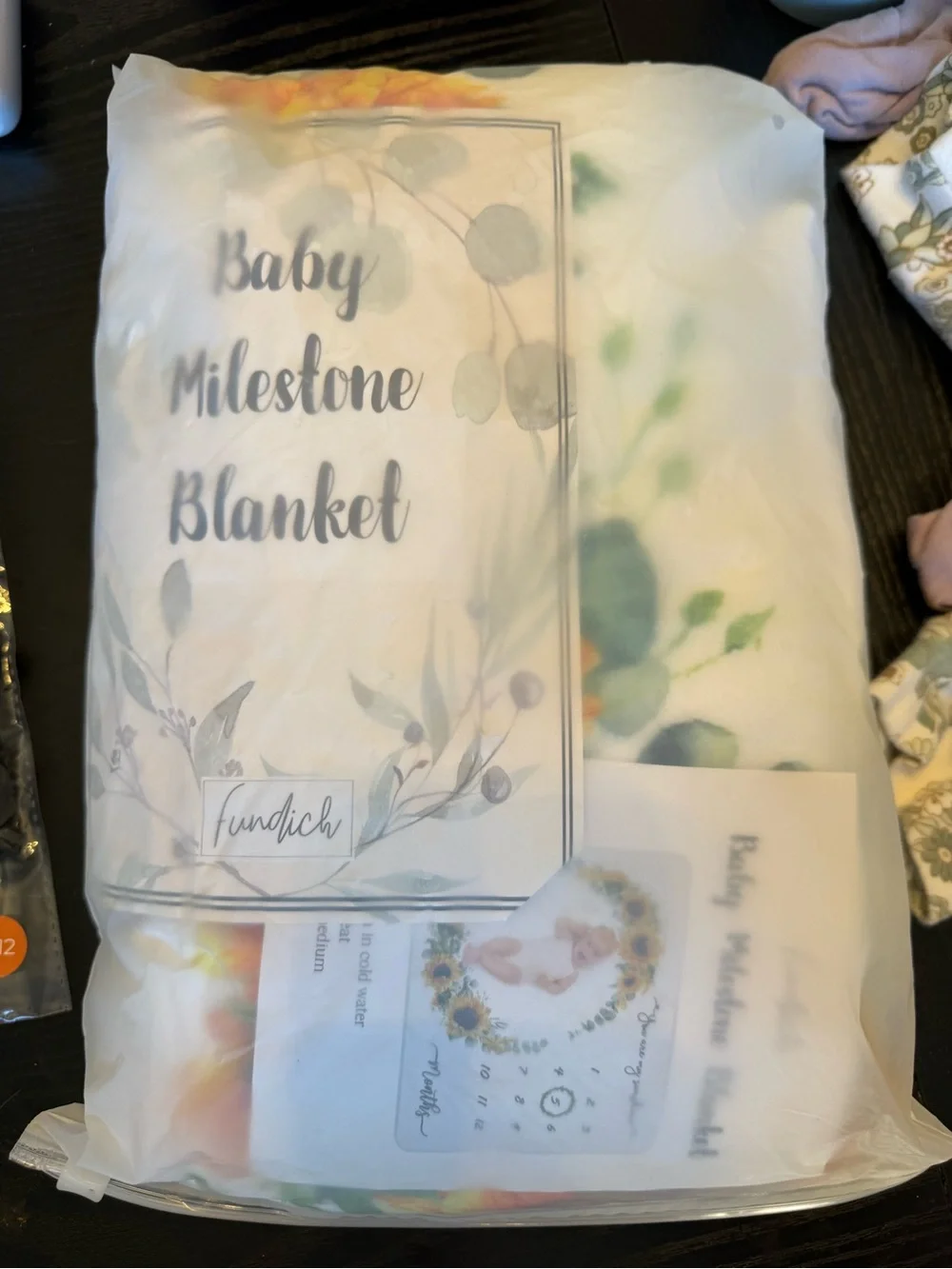 Baby Milestone Blanket - White Floral